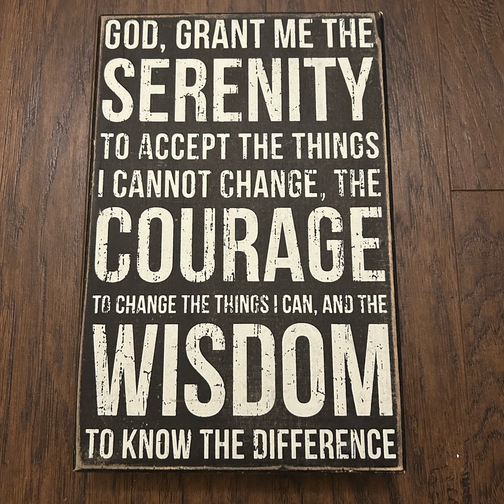 Serenity Prayer Inspirational Black and White Wall Art Decor